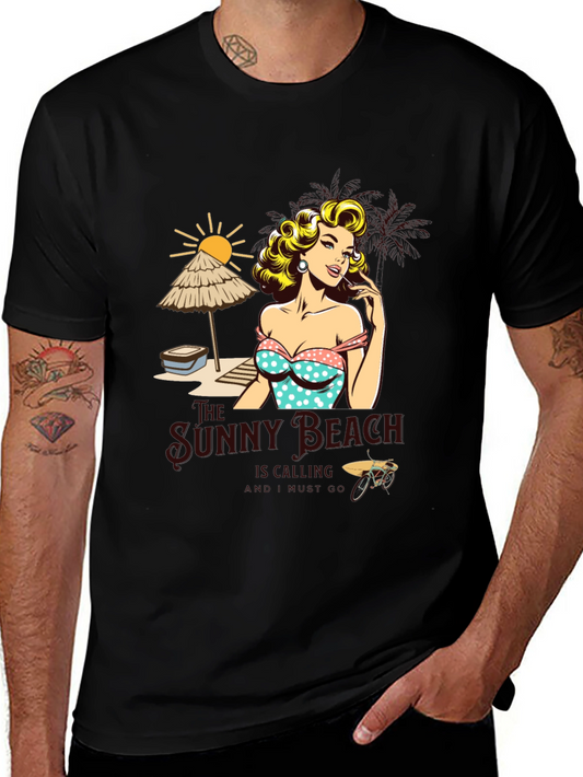 Sunny Beach Pin-Up Graphic T-Shirt