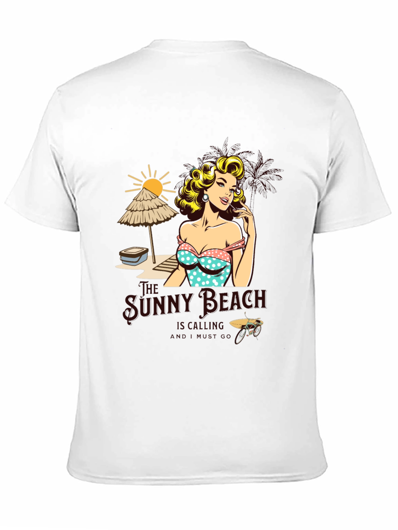 Sunny Beach Pin-Up Graphic T-Shirt