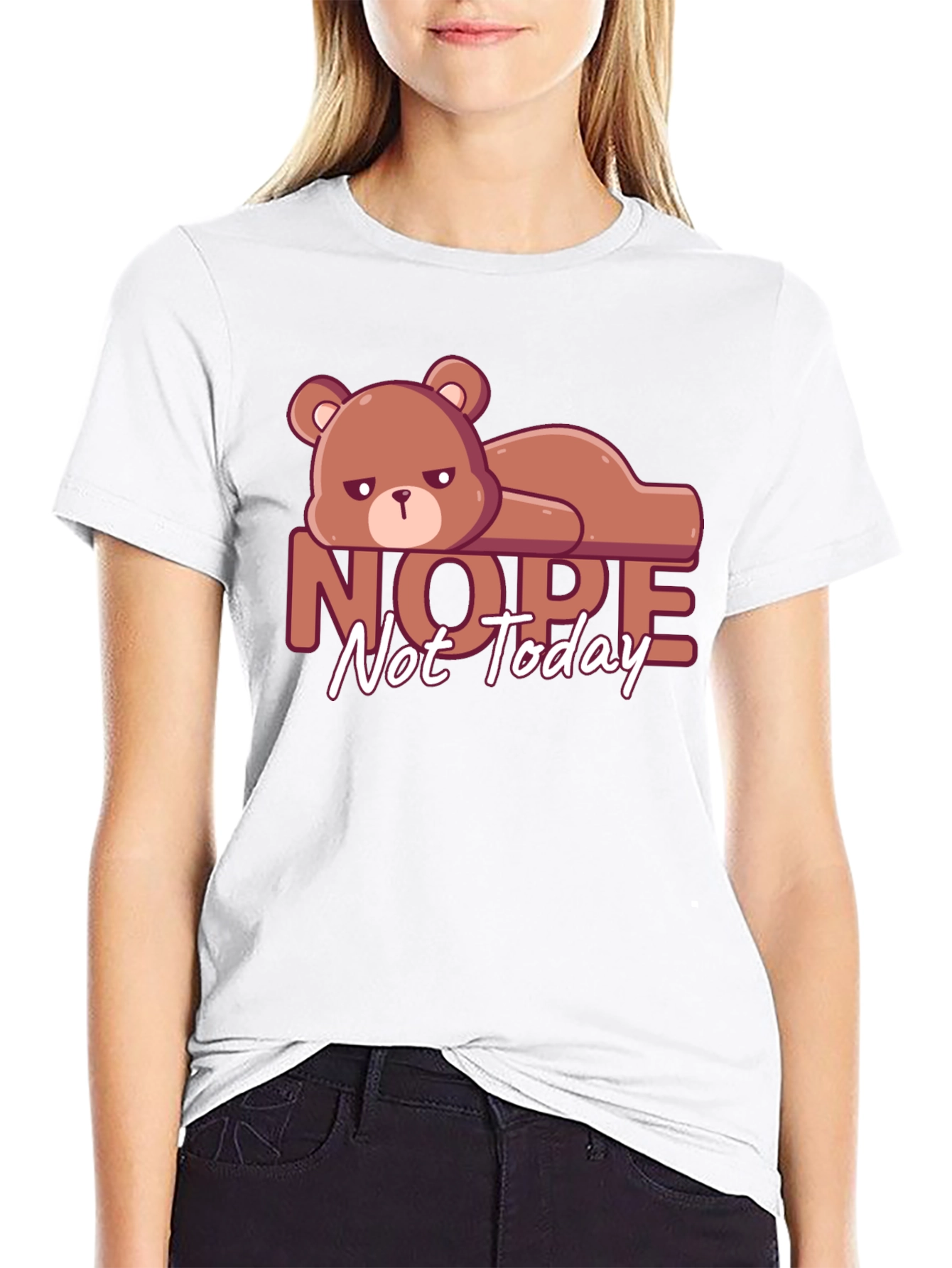 Nope Not Today T-Shirt Lazy Bear Graphic Tee