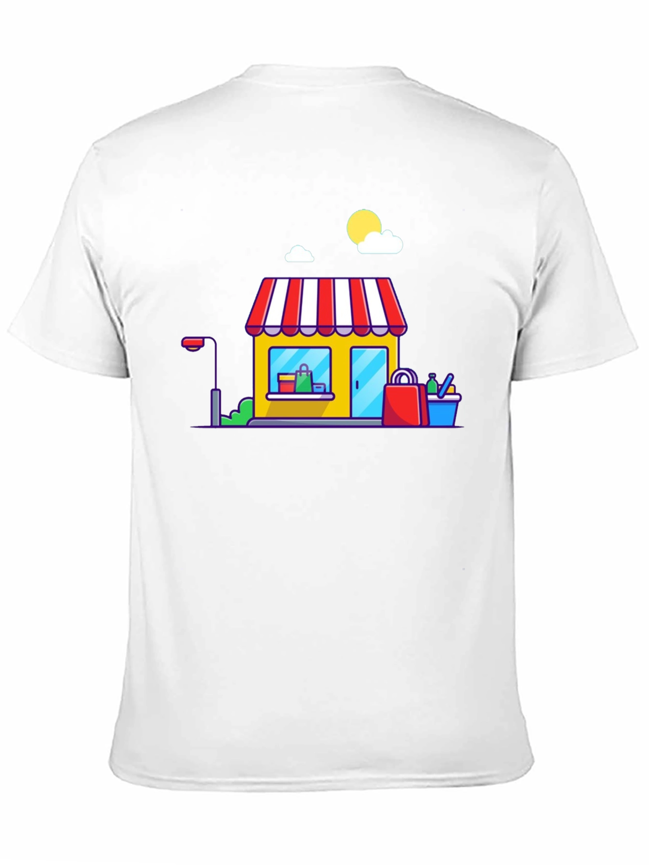 Cartoon Storefront Black T-Shirt