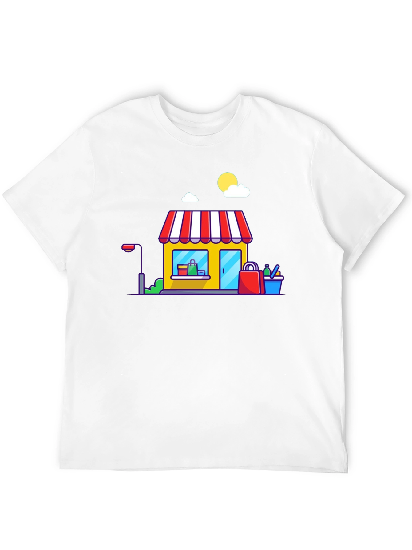 Cartoon Storefront Black T-Shirt