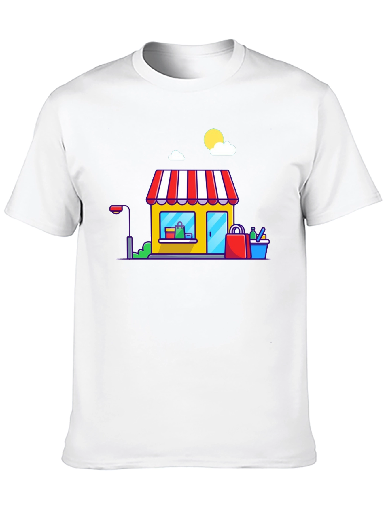 Cartoon Storefront Black T-Shirt