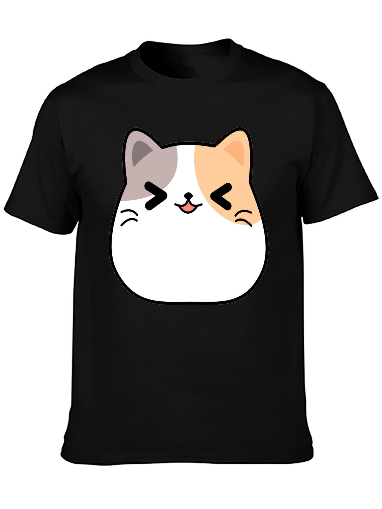 Kawaii Cat Graphic T-Shirt - Unisex Black Tee