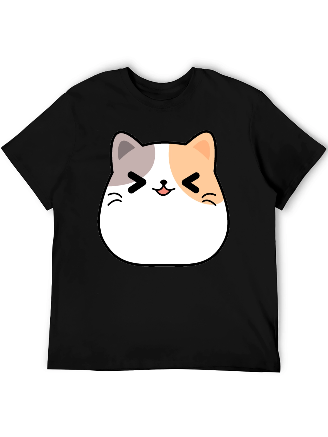 Kawaii Cat Graphic T-Shirt - Unisex Black Tee