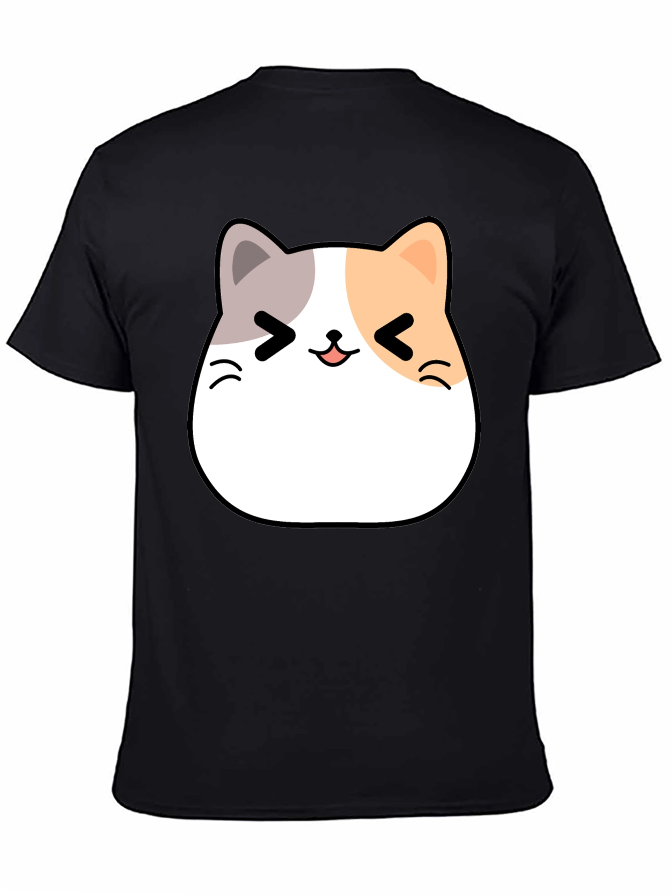 Kawaii Cat Graphic T-Shirt - Unisex Black Tee