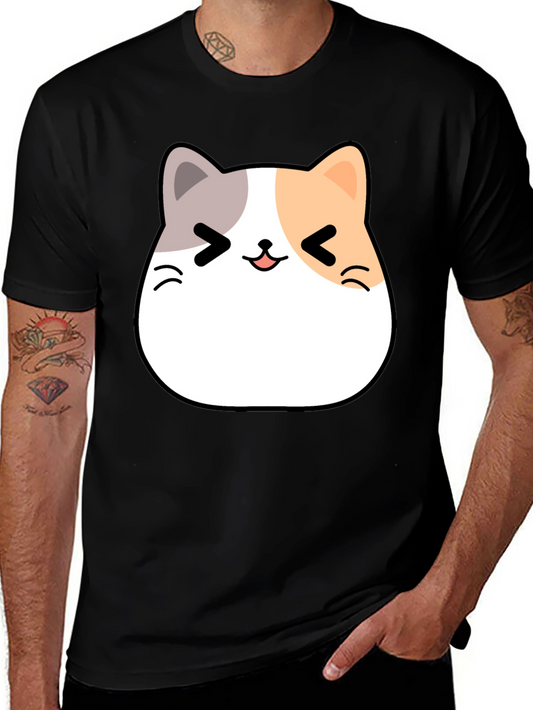 Kawaii Cat Graphic T-Shirt - Unisex Black Tee