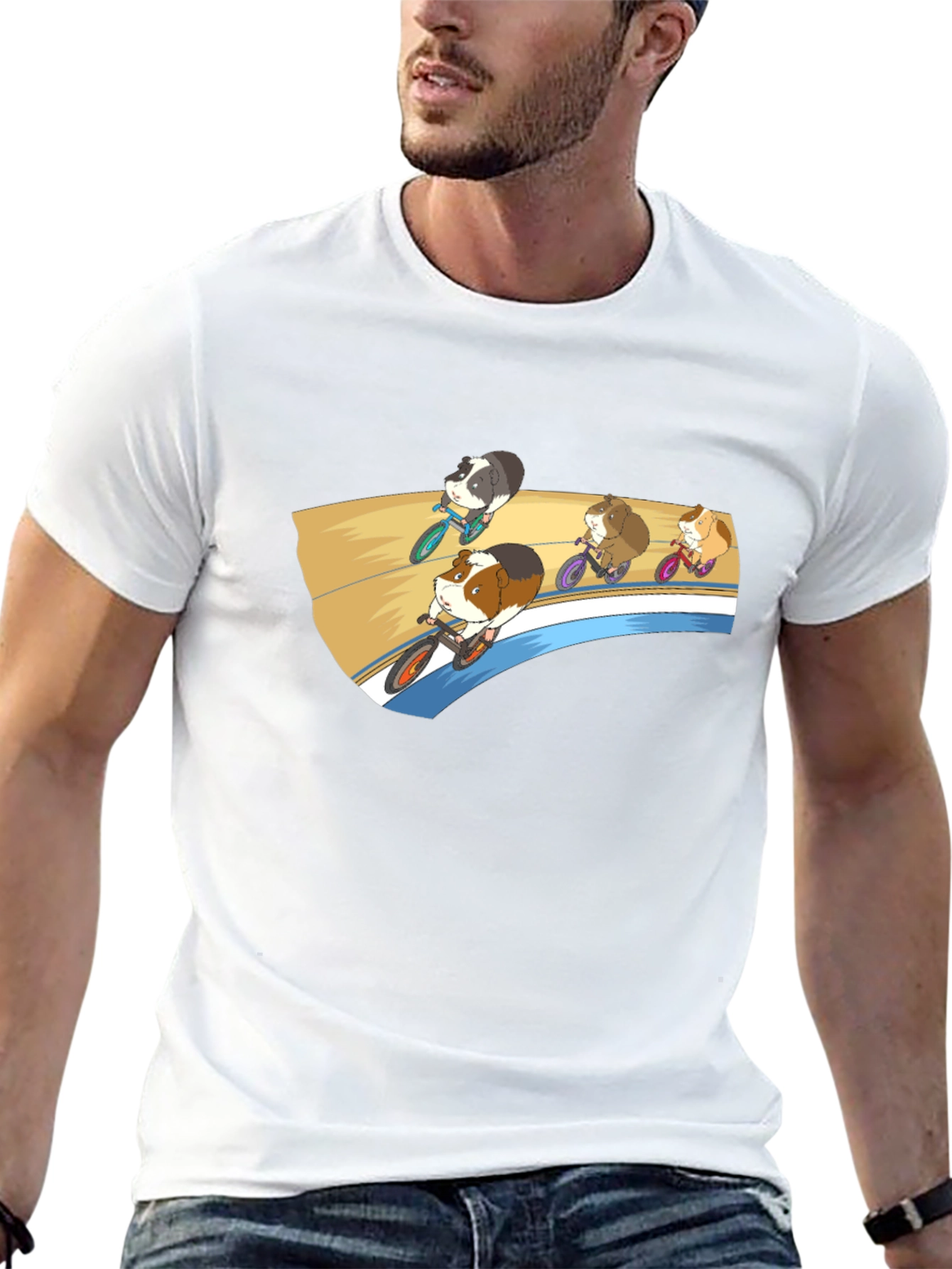 Guinea Pig Cycling Race Graphic T-Shirt