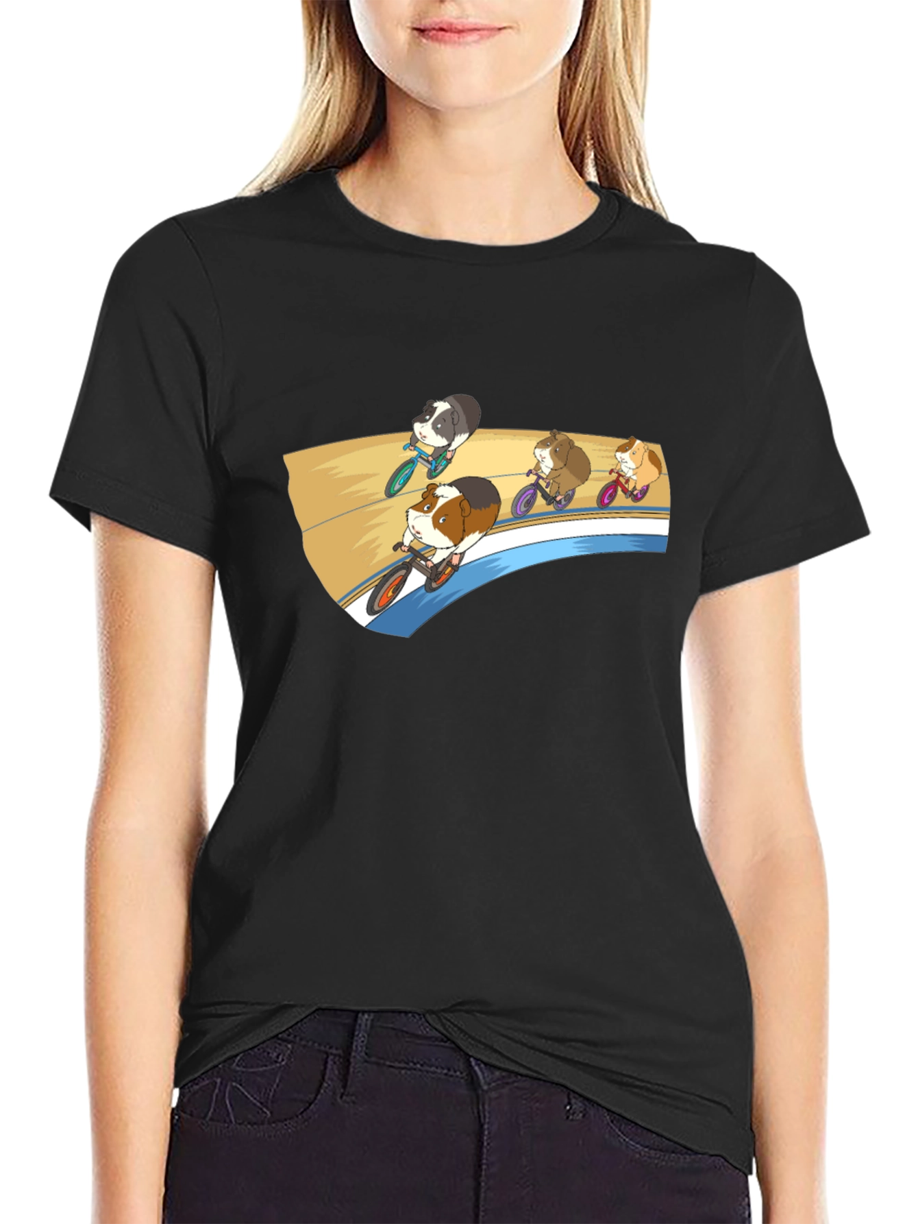 Guinea Pig Cycling Race Graphic T-Shirt