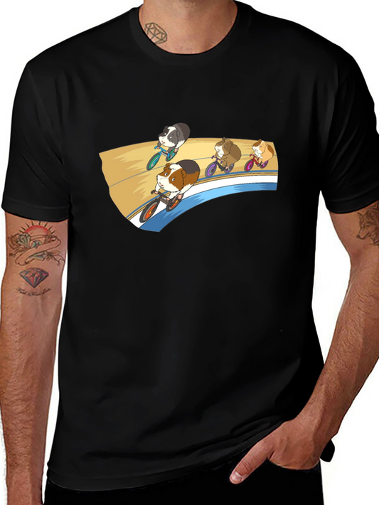 Guinea Pig Cycling Race Graphic T-Shirt