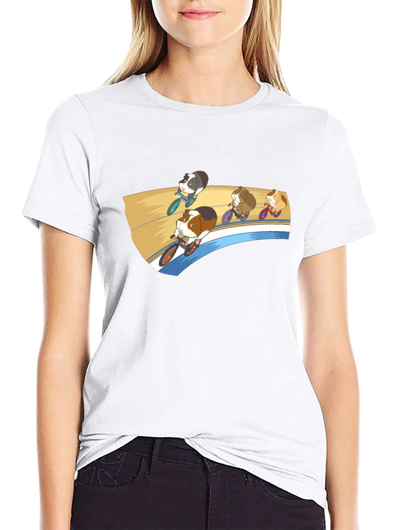 Guinea Pig Cycling Race Graphic T-Shirt