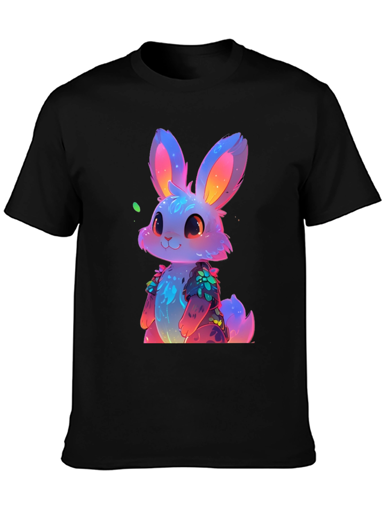 Neon Bunny Graphic Tee - Black