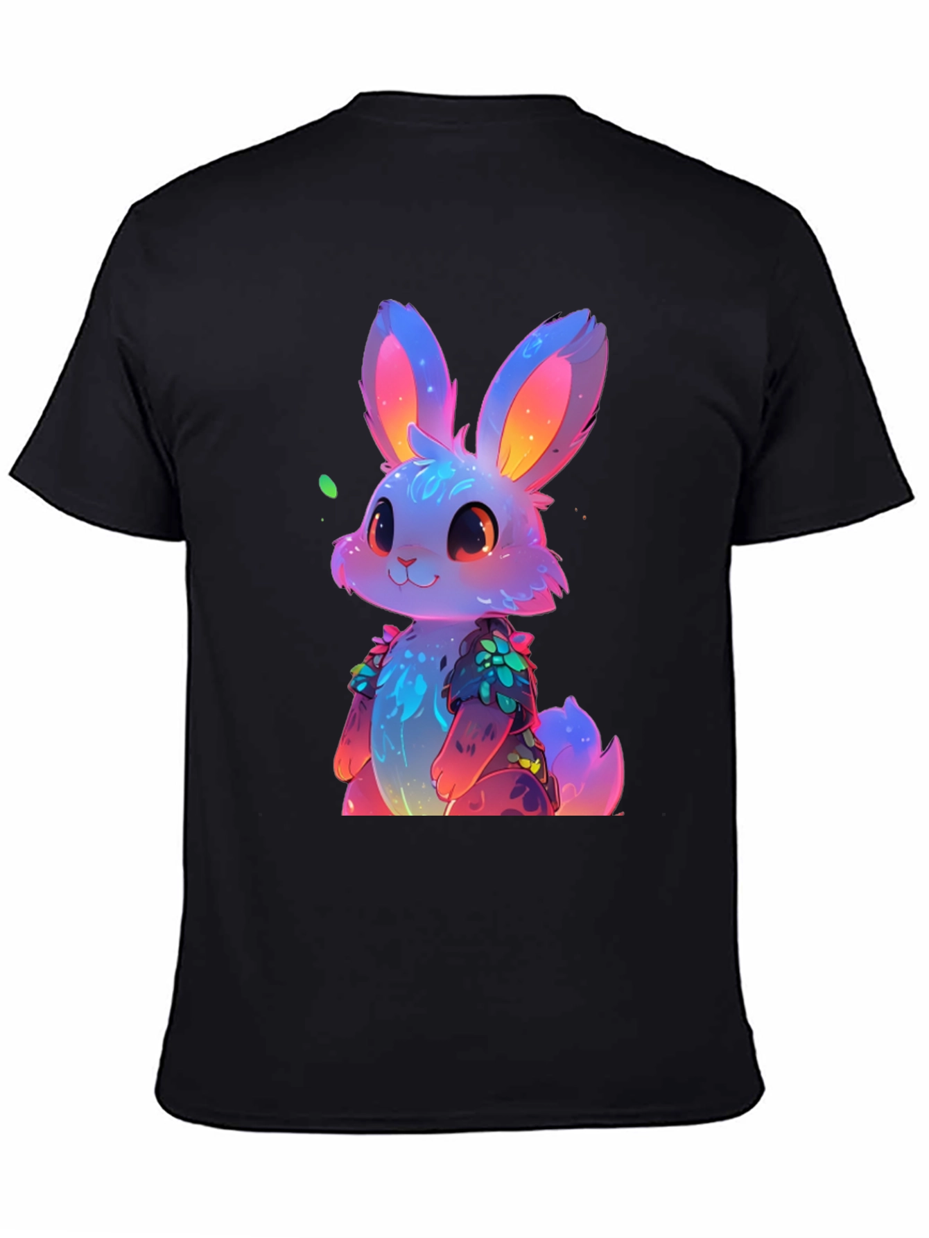 Neon Bunny Graphic Tee - Black