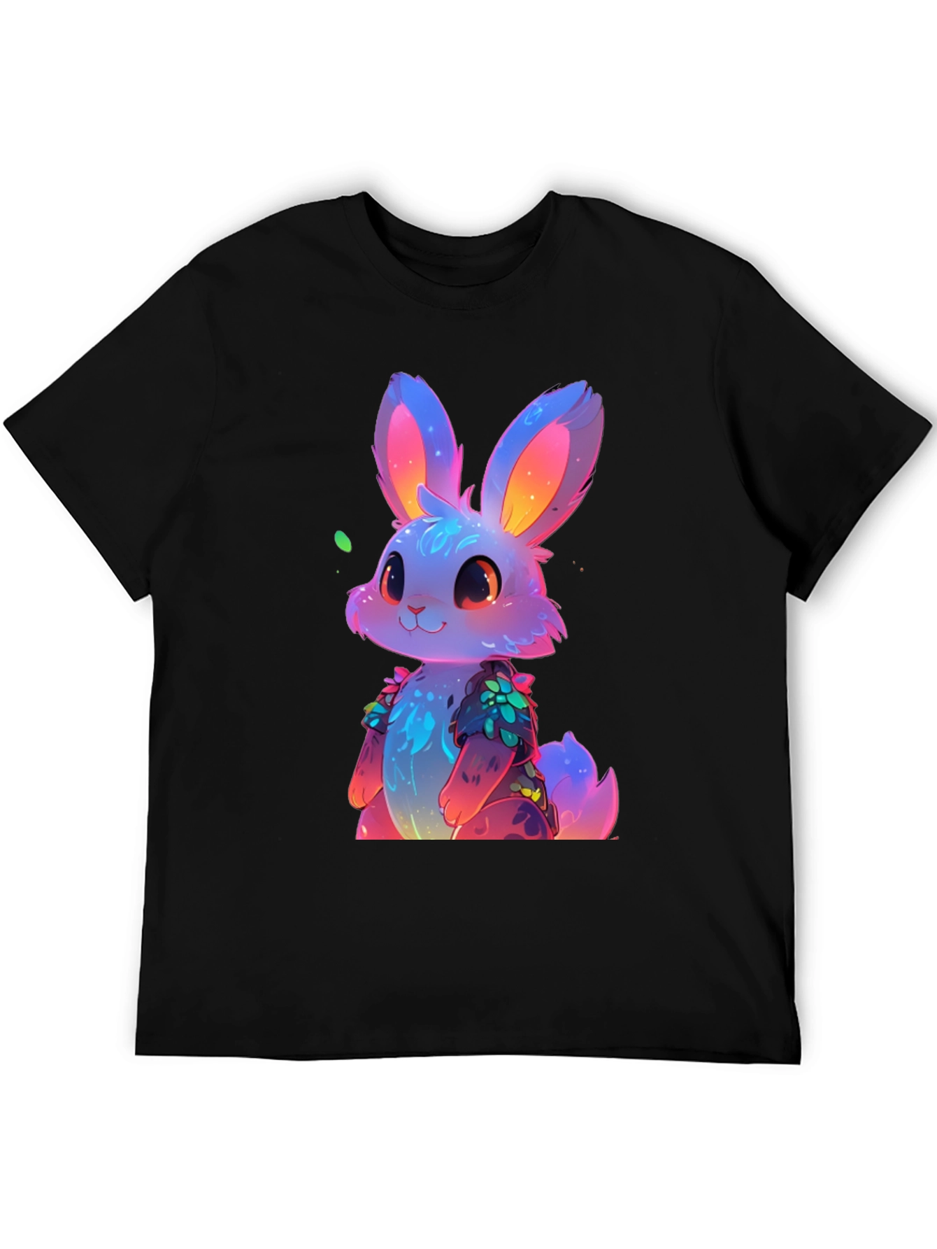 Neon Bunny Graphic Tee - Black