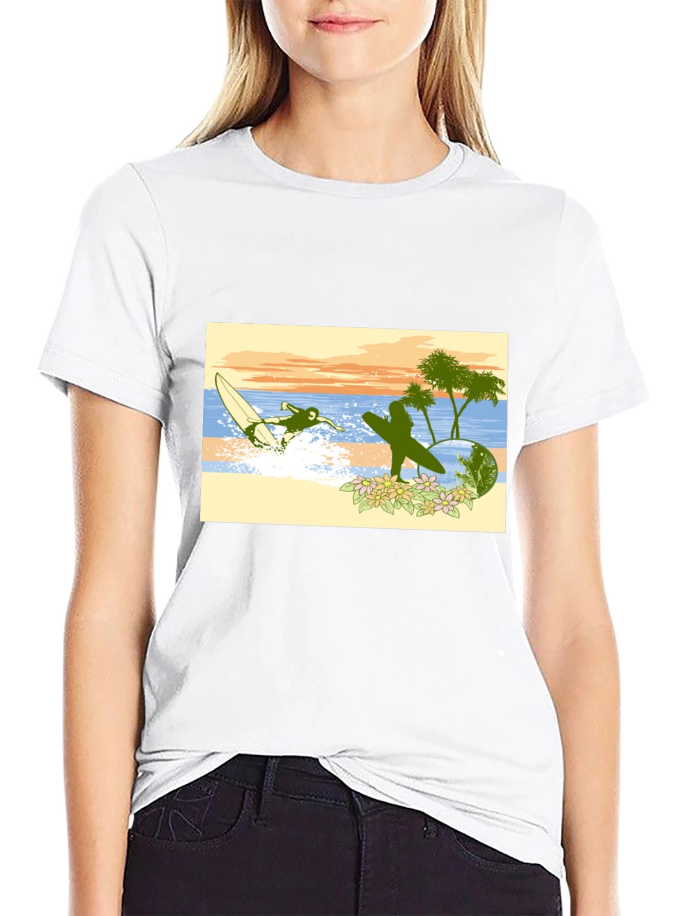 Surfing Graphic Tee - Beach Vibes