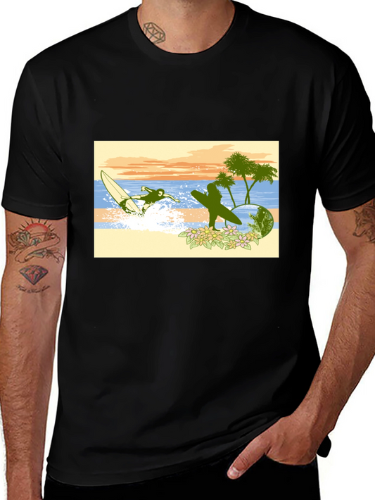 Surfing Graphic Tee - Beach Vibes