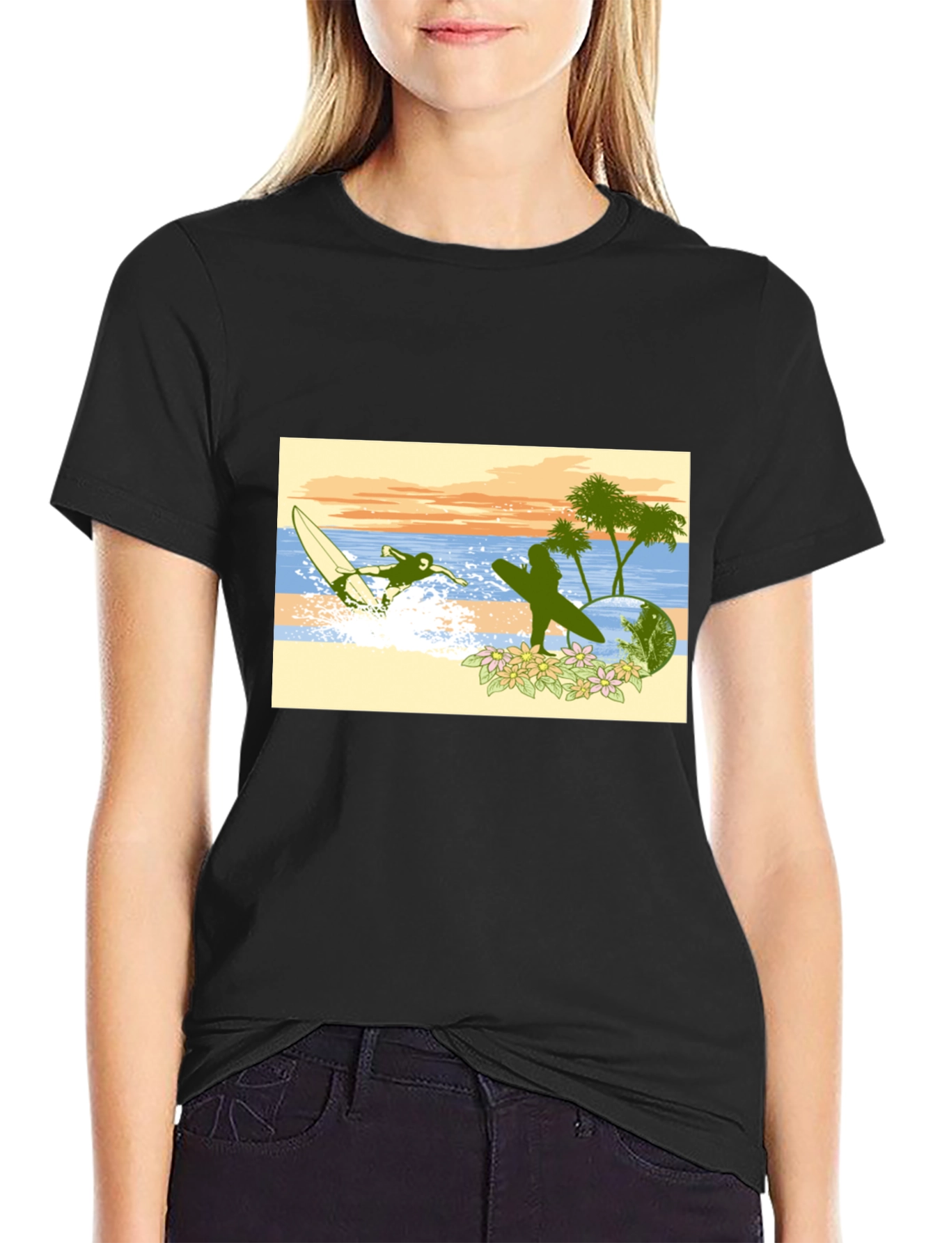 Surfing Graphic Tee - Beach Vibes