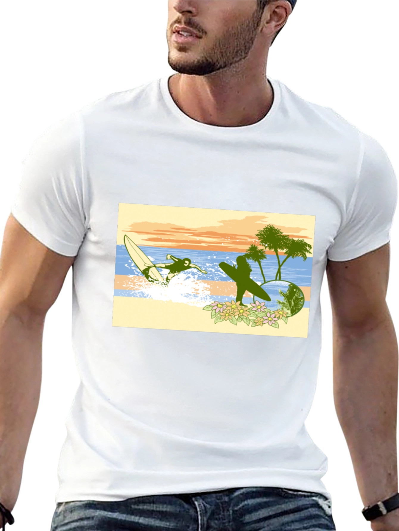 Surfing Graphic Tee - Beach Vibes