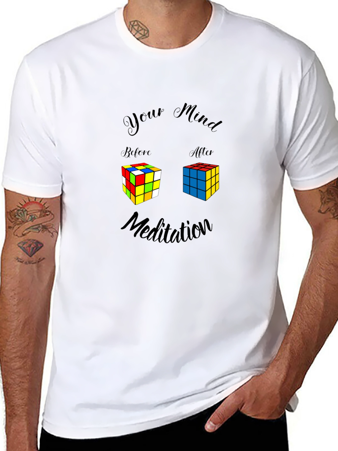 Mind Meditation Rubiks Cube T-Shirt