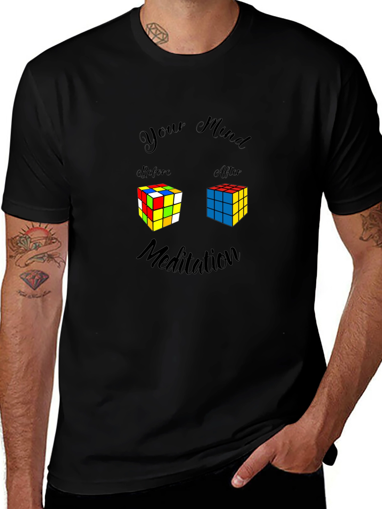 Mind Meditation Rubiks Cube T-Shirt