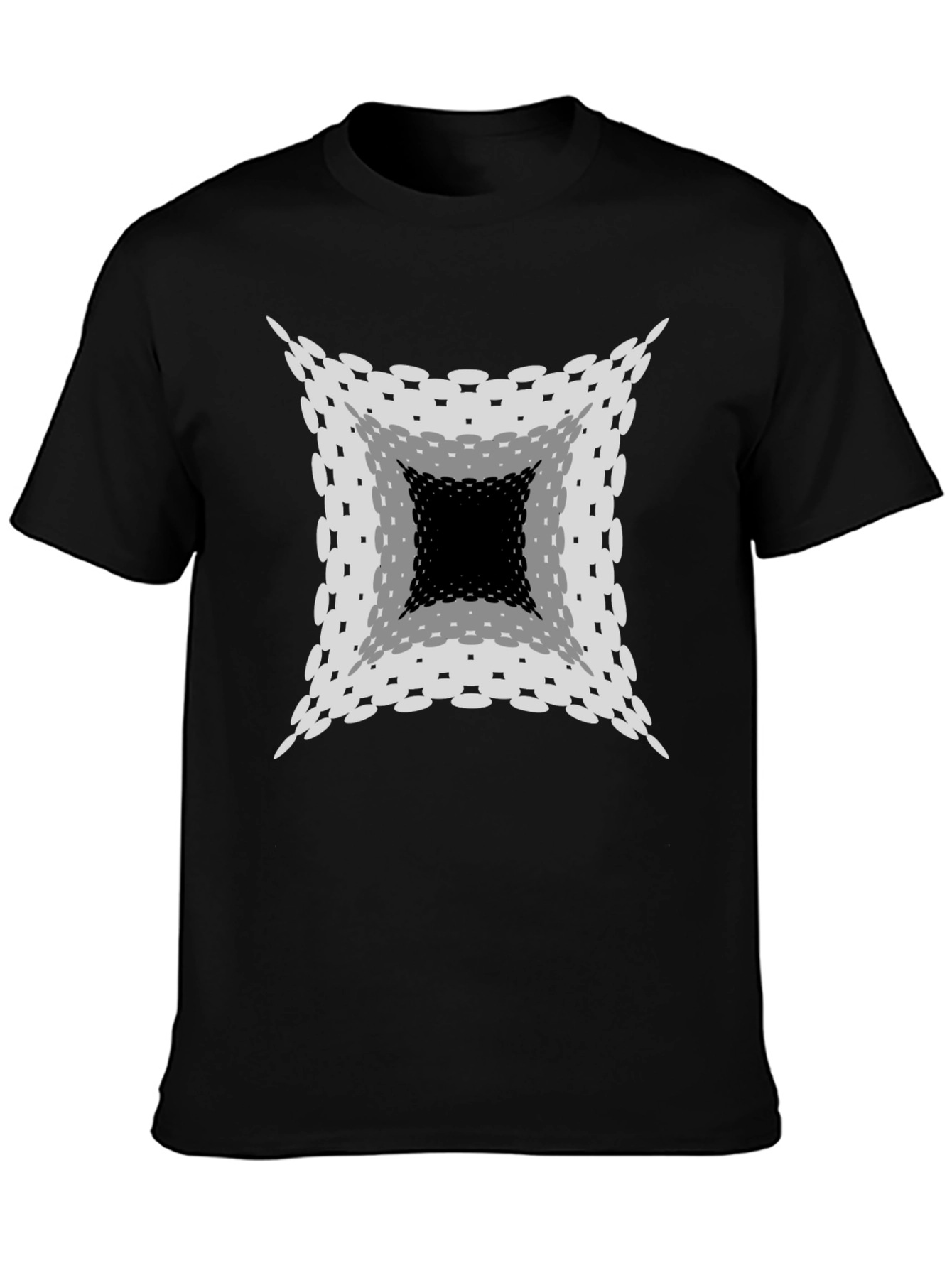 Optical Illusion Graphic Print Black T-Shirt