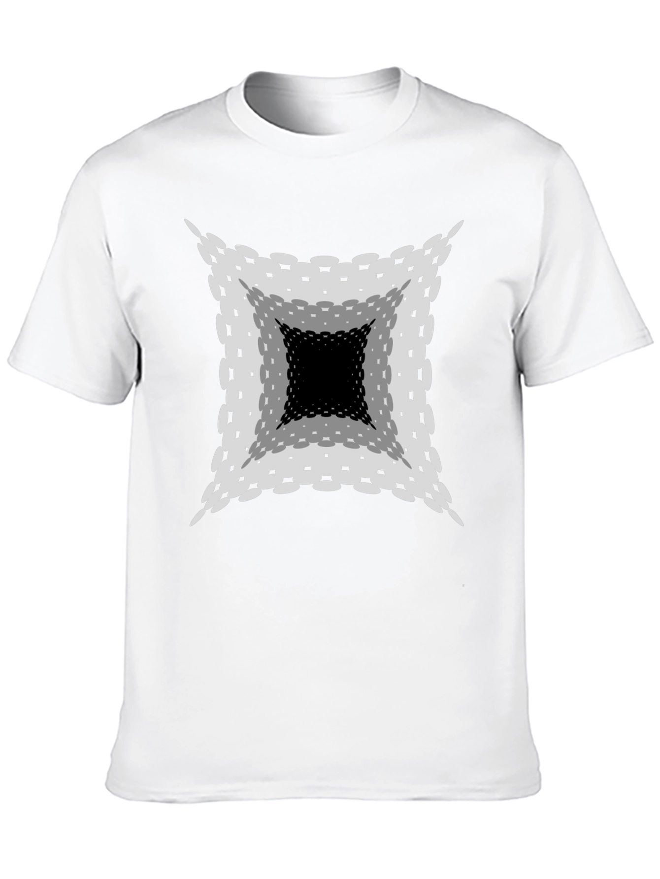 Optical Illusion Graphic Print Black T-Shirt
