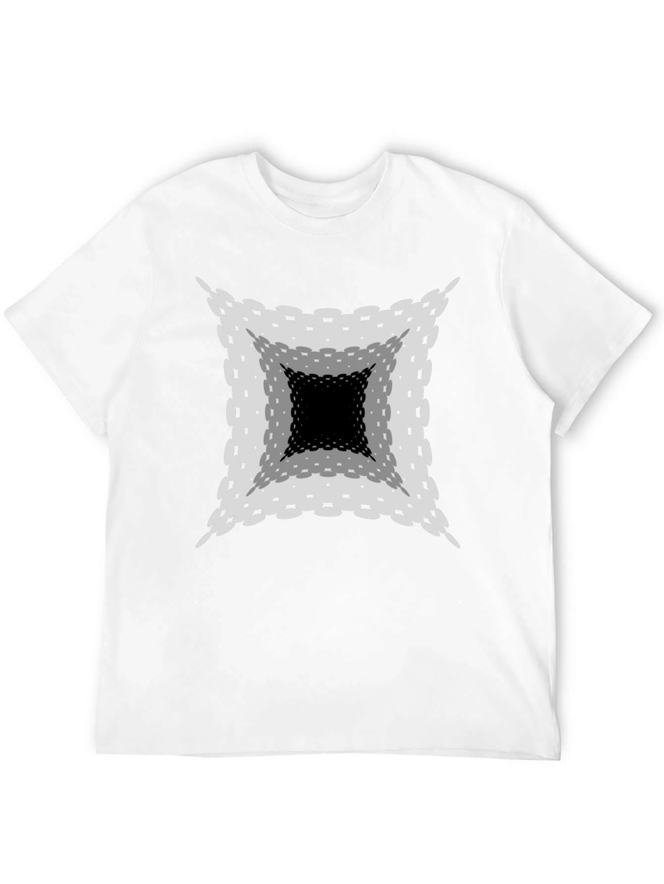 Optical Illusion Graphic Print Black T-Shirt