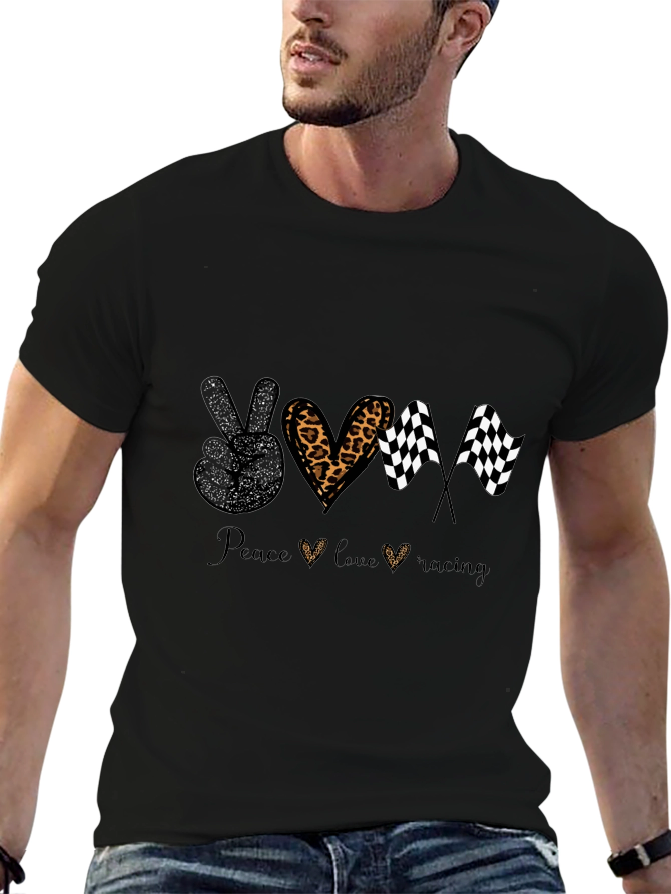 Peace Love Racing T-Shirt - Black