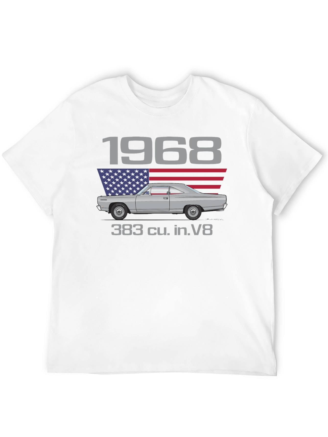 1968 Classic Car Graphic T-Shirt - 383 V8 Engine