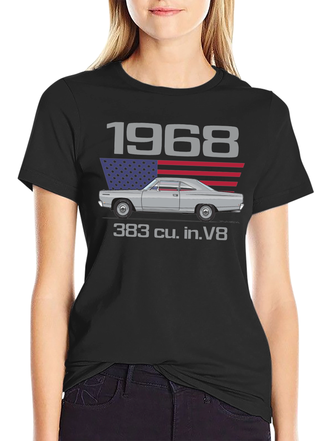 1968 Classic Car Graphic T-Shirt - 383 V8 Engine