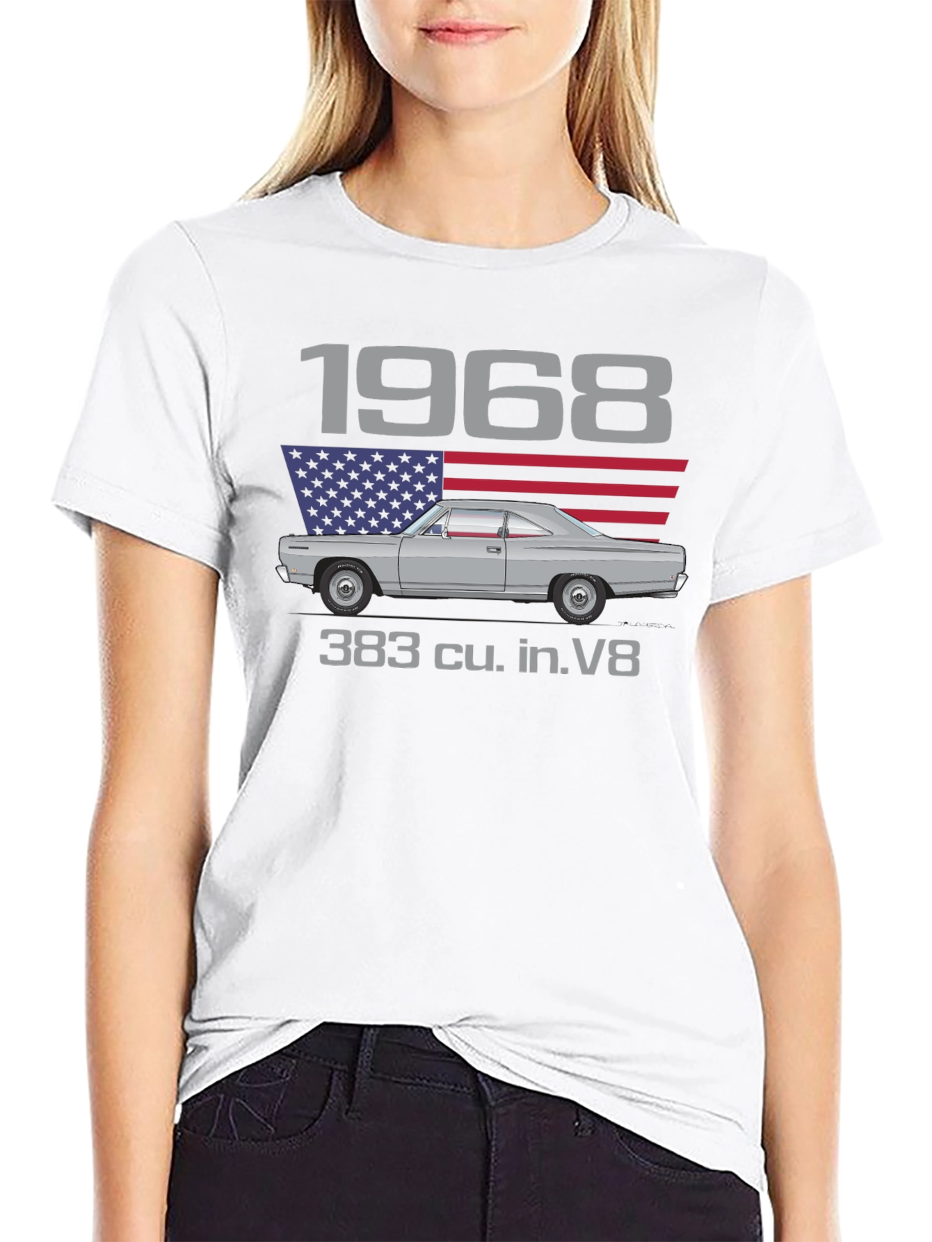 1968 Classic Car Graphic T-Shirt - 383 V8 Engine