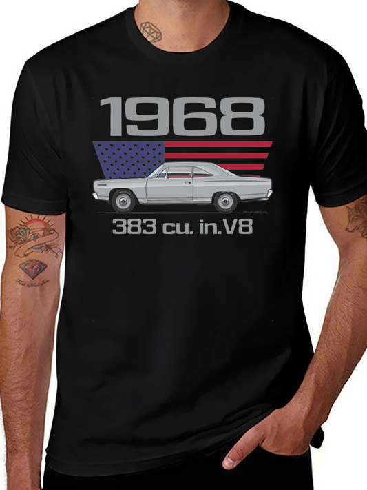1968 Classic Car Graphic T-Shirt - 383 V8 Engine