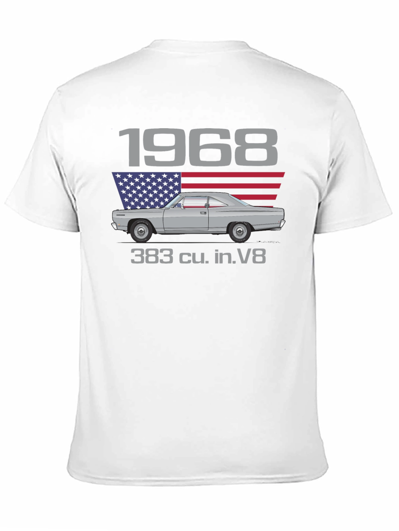1968 Classic Car Graphic T-Shirt - 383 V8 Engine
