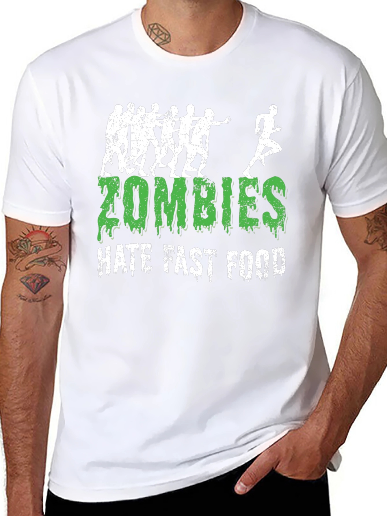 Zombies Hate Fast Food Graphic Tee