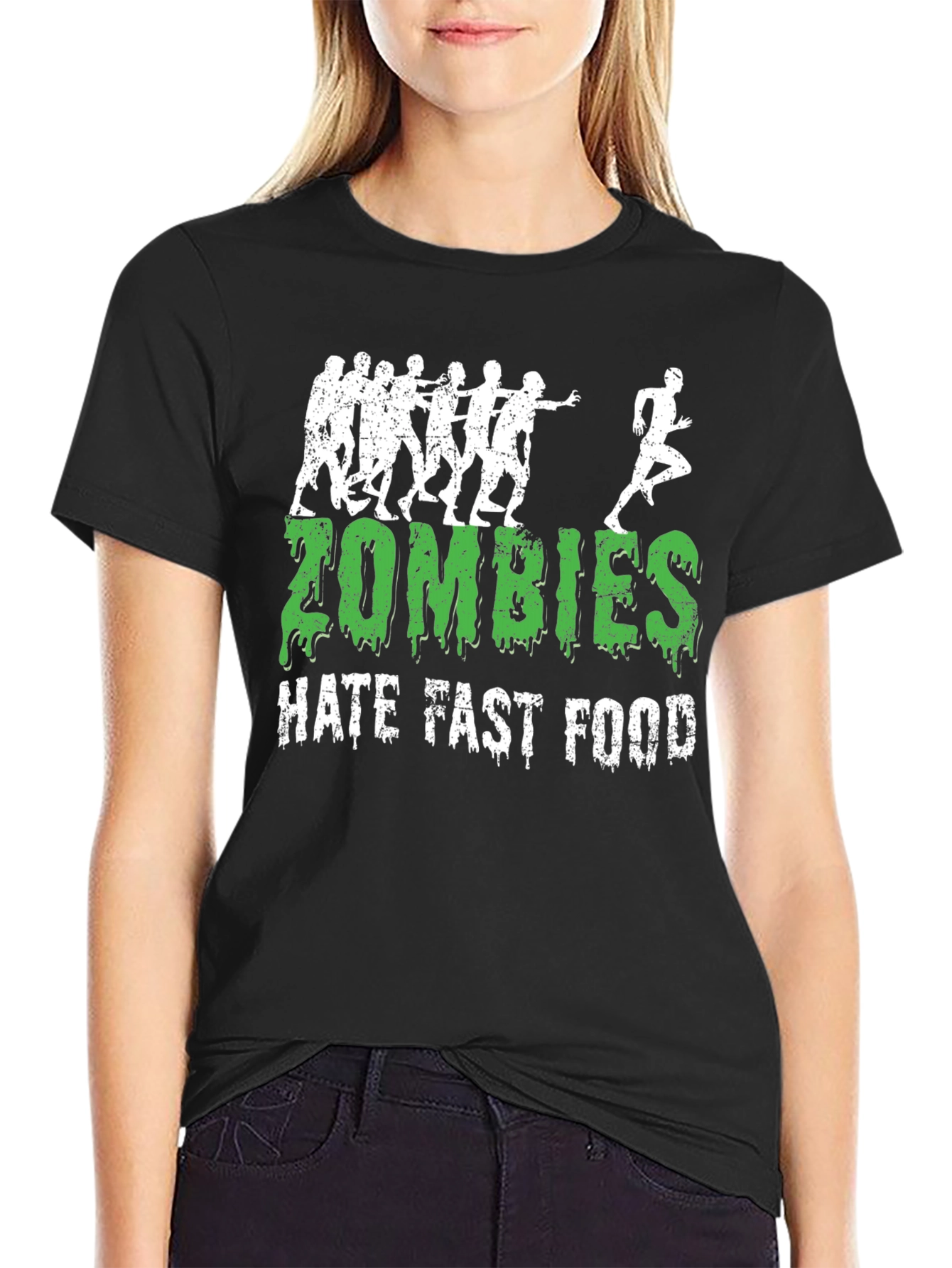 Zombies Hate Fast Food Graphic Tee