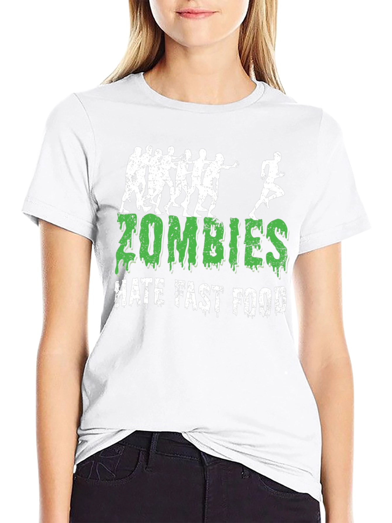 Zombies Hate Fast Food Graphic Tee