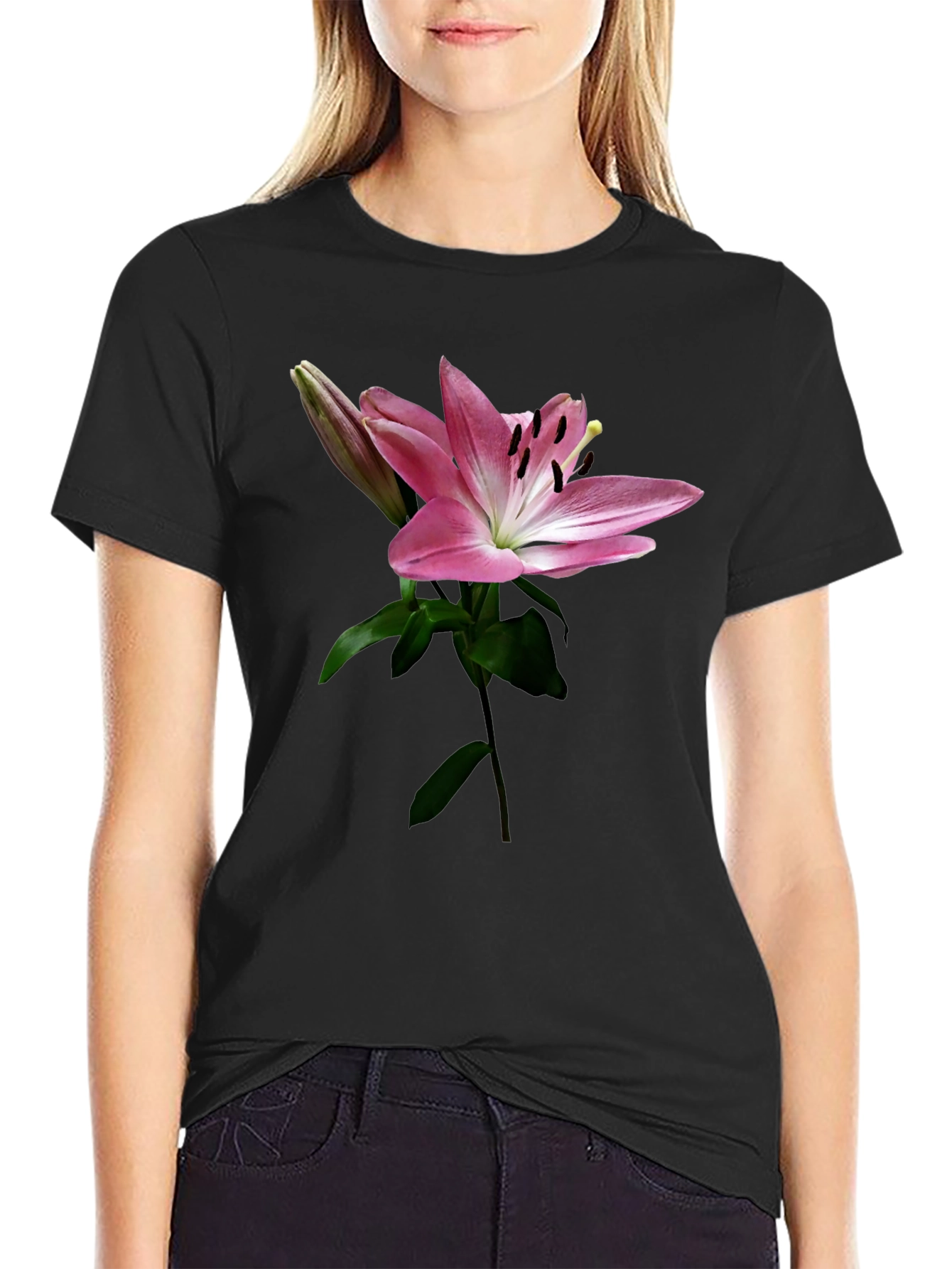 Floral Lily Print T-Shirt