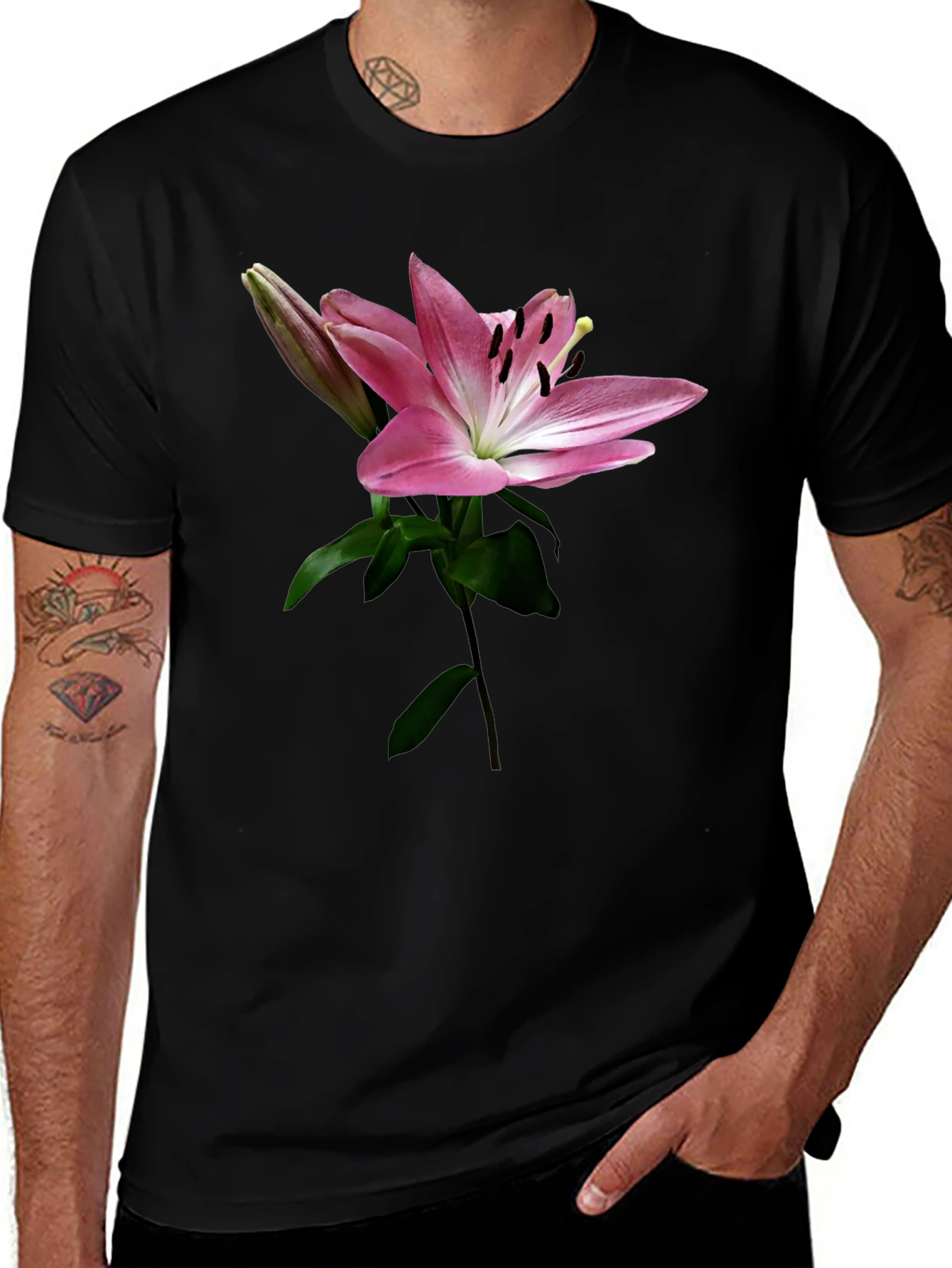 Floral Lily Print T-Shirt