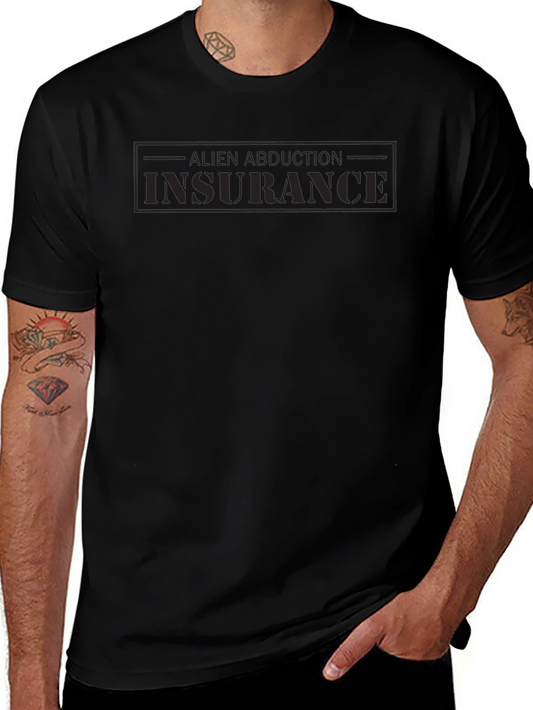 Alien Abduction Insurance Black Graphic Tee