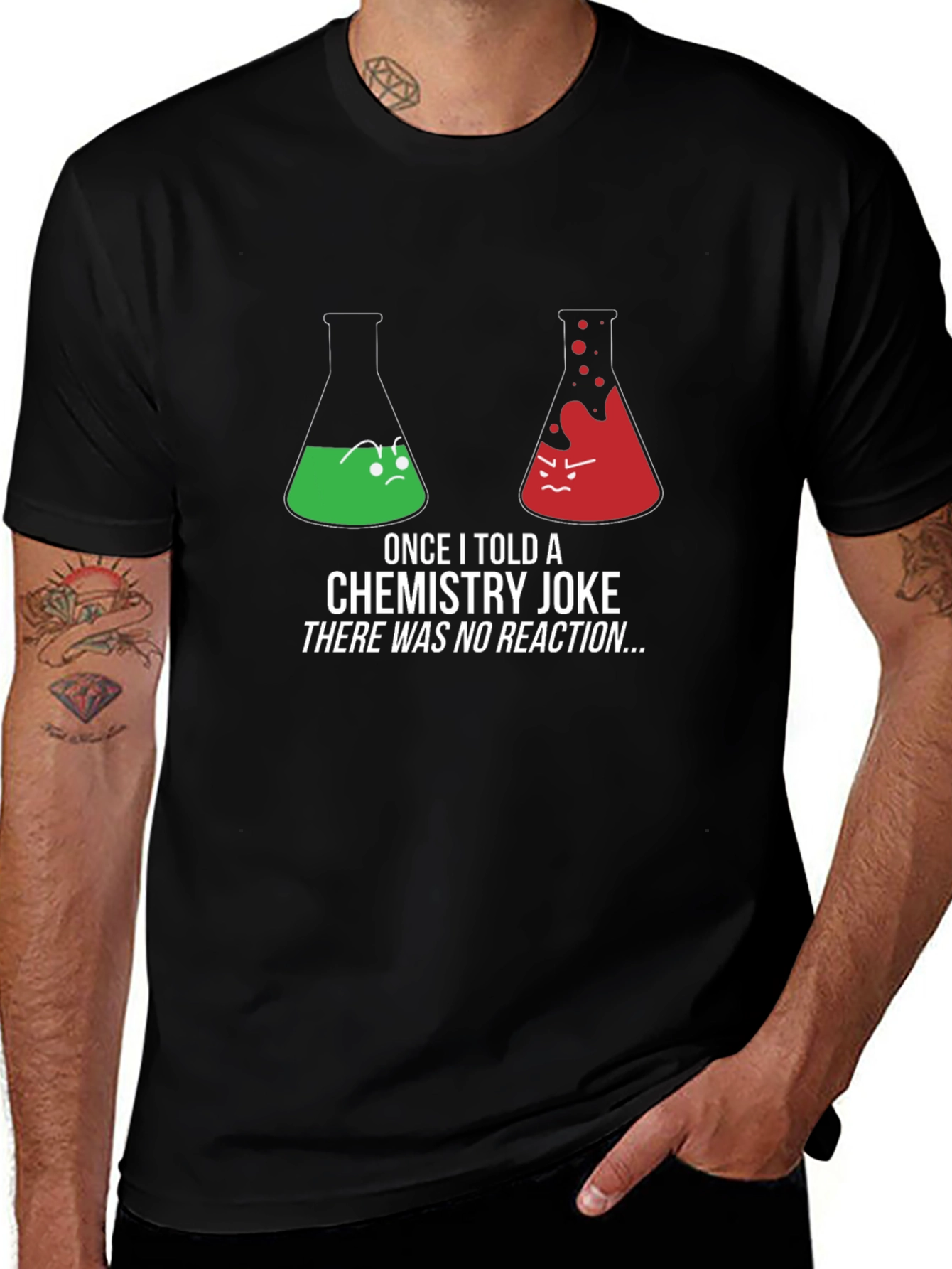 Funny Chemistry Joke T-Shirt - No Reaction