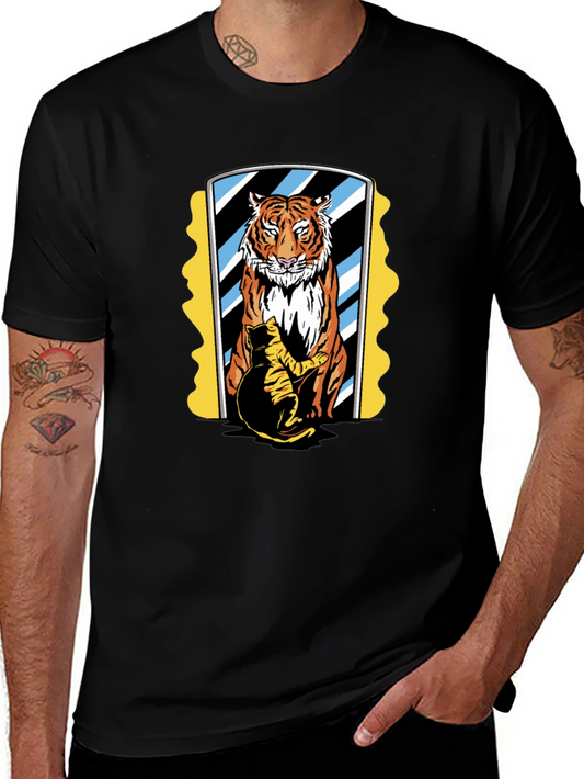 Black Cat & Tiger Mirror Graphic Tee