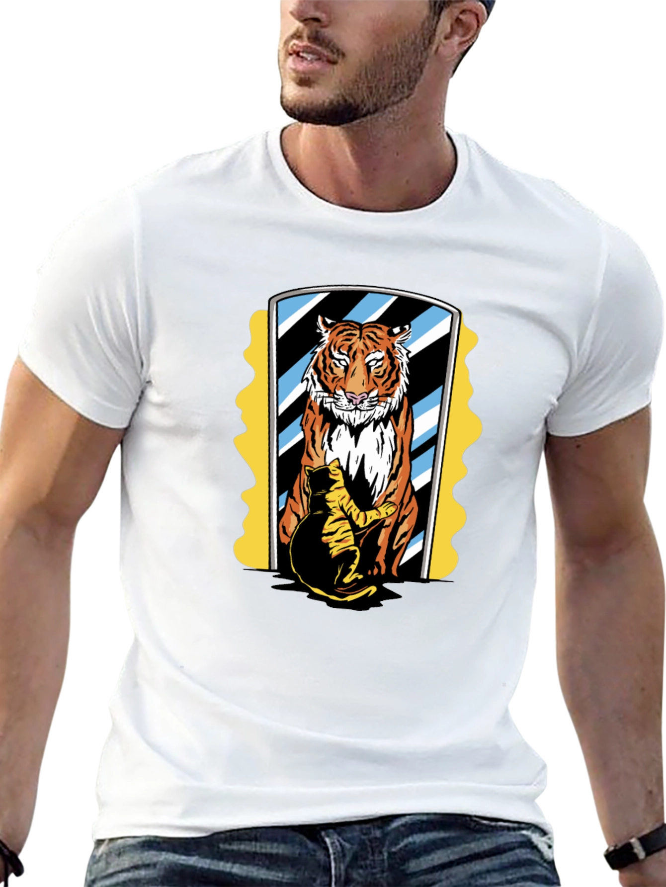 Black Cat & Tiger Mirror Graphic Tee