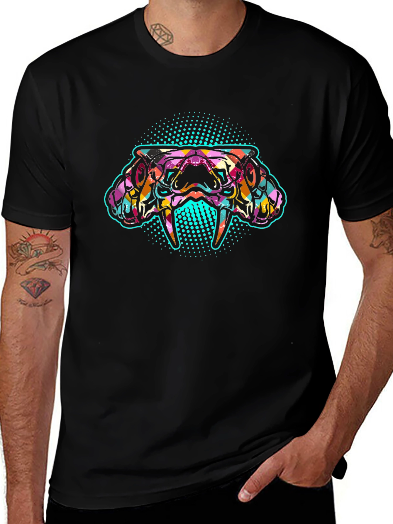 Psychedelic Snake Graphic Tee - Bold & Unique Design
