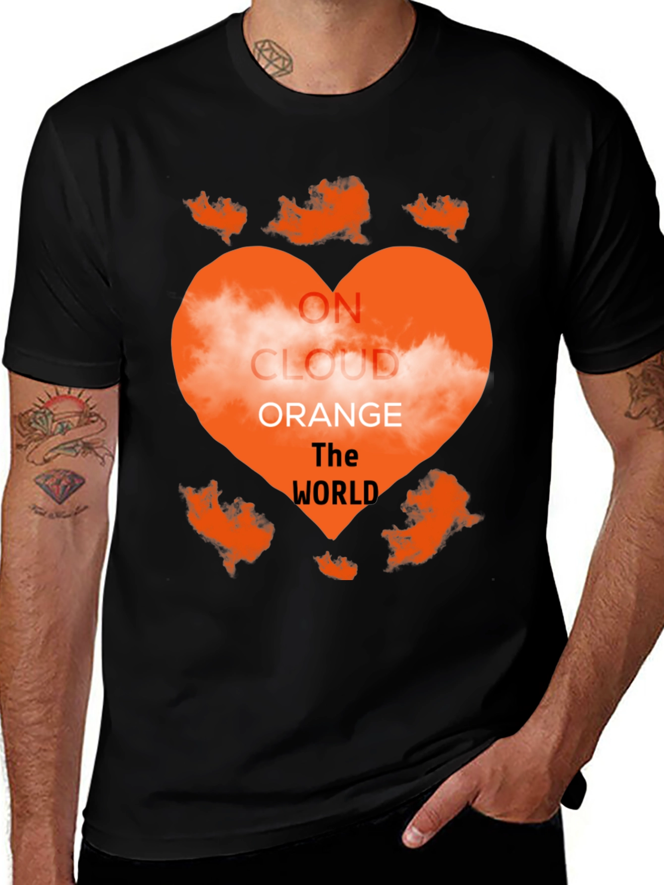On Cloud Orange Heart Graphic Tee