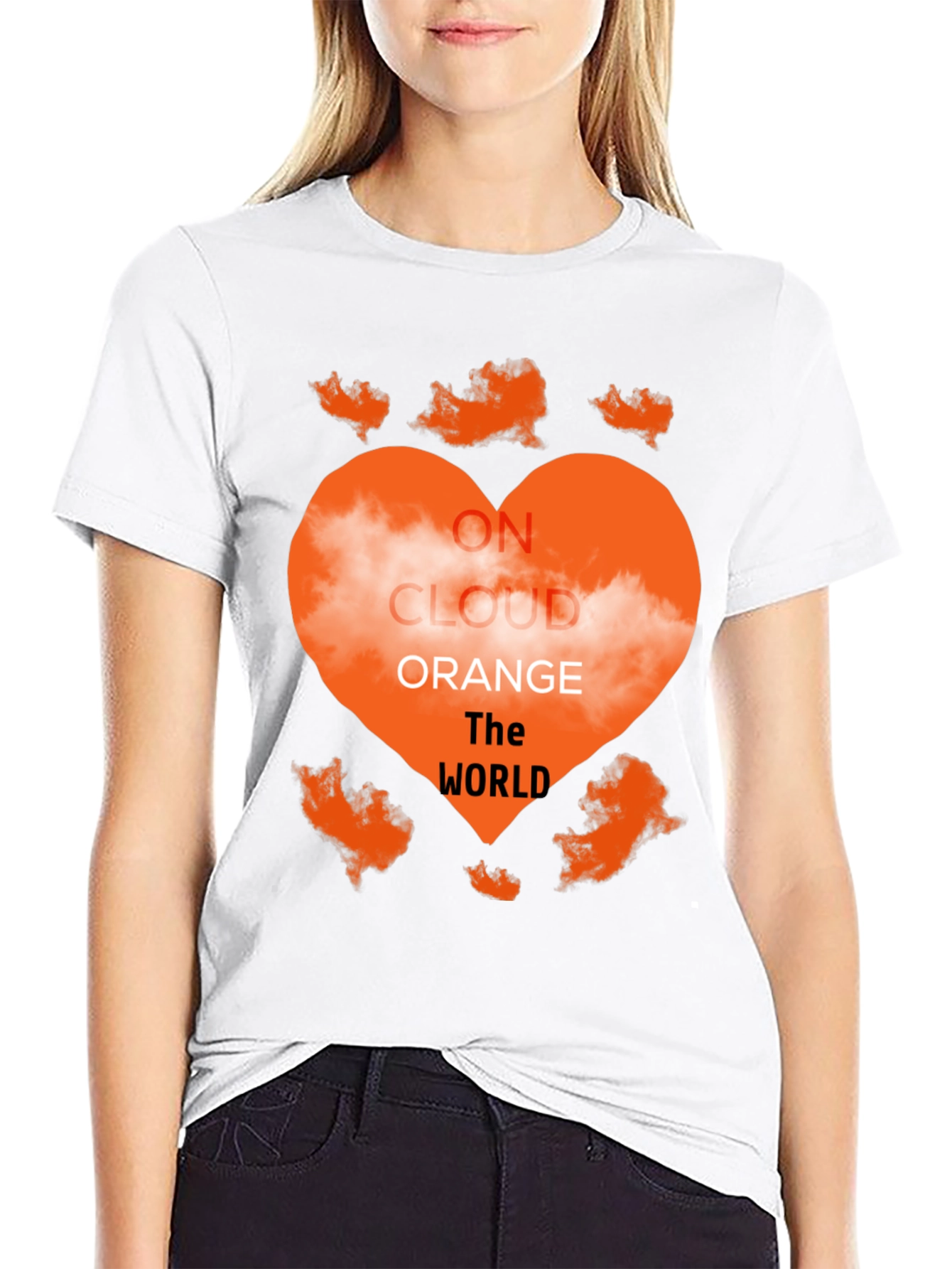 On Cloud Orange Heart Graphic Tee