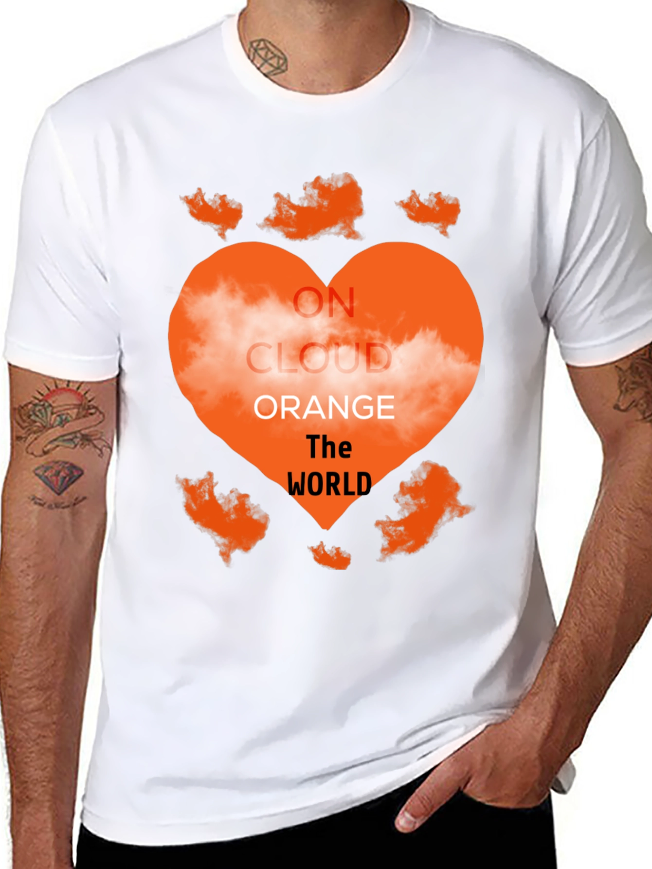 On Cloud Orange Heart Graphic Tee