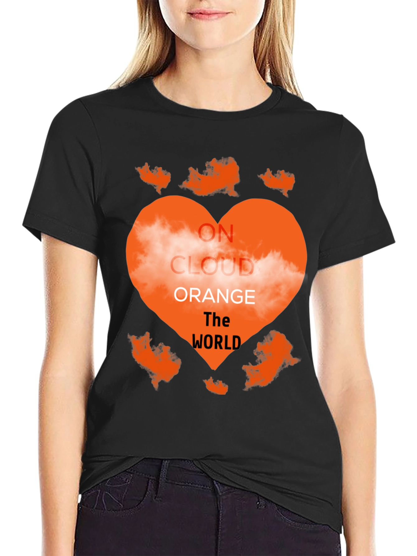 On Cloud Orange Heart Graphic Tee