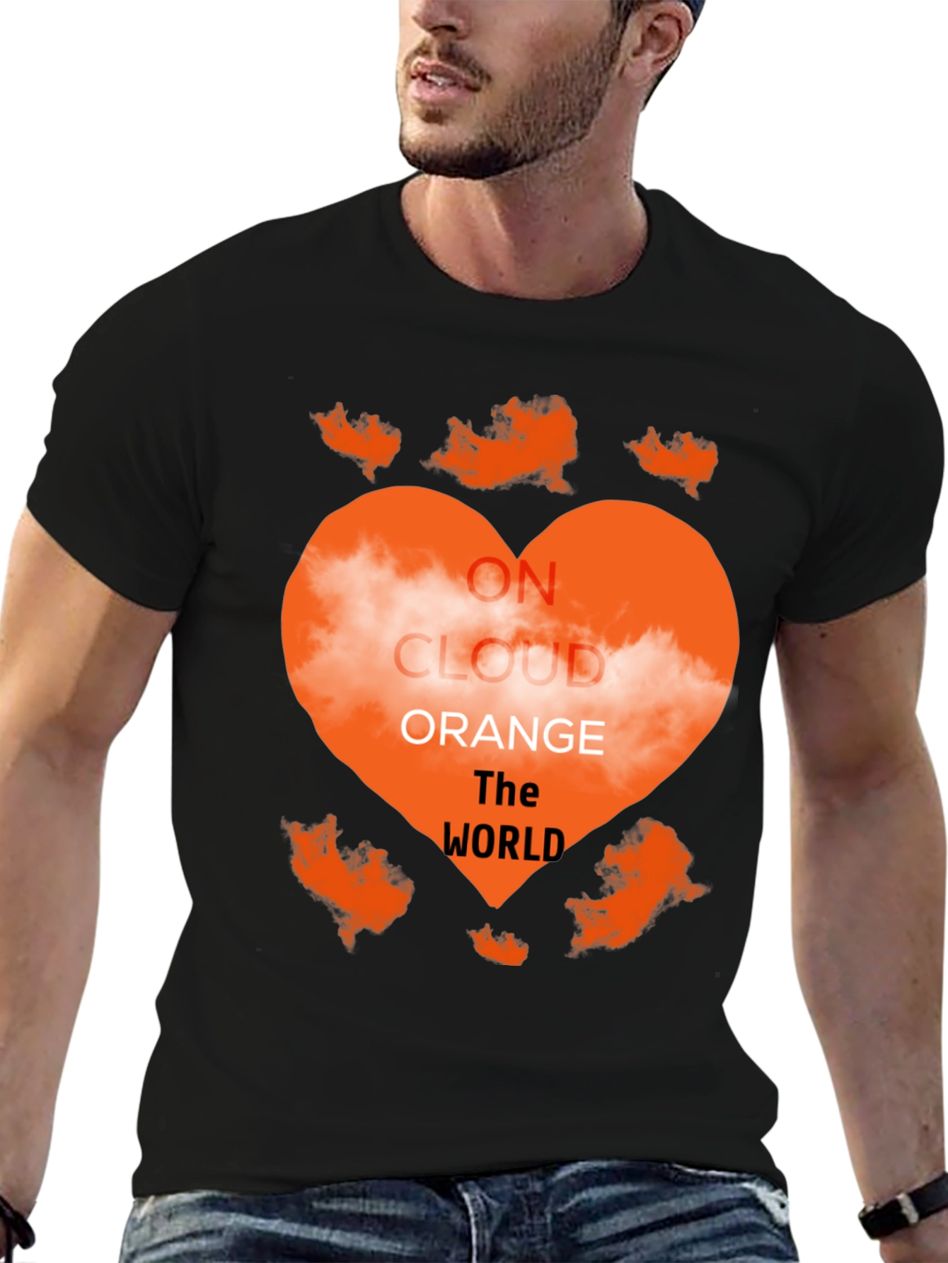 On Cloud Orange Heart Graphic Tee