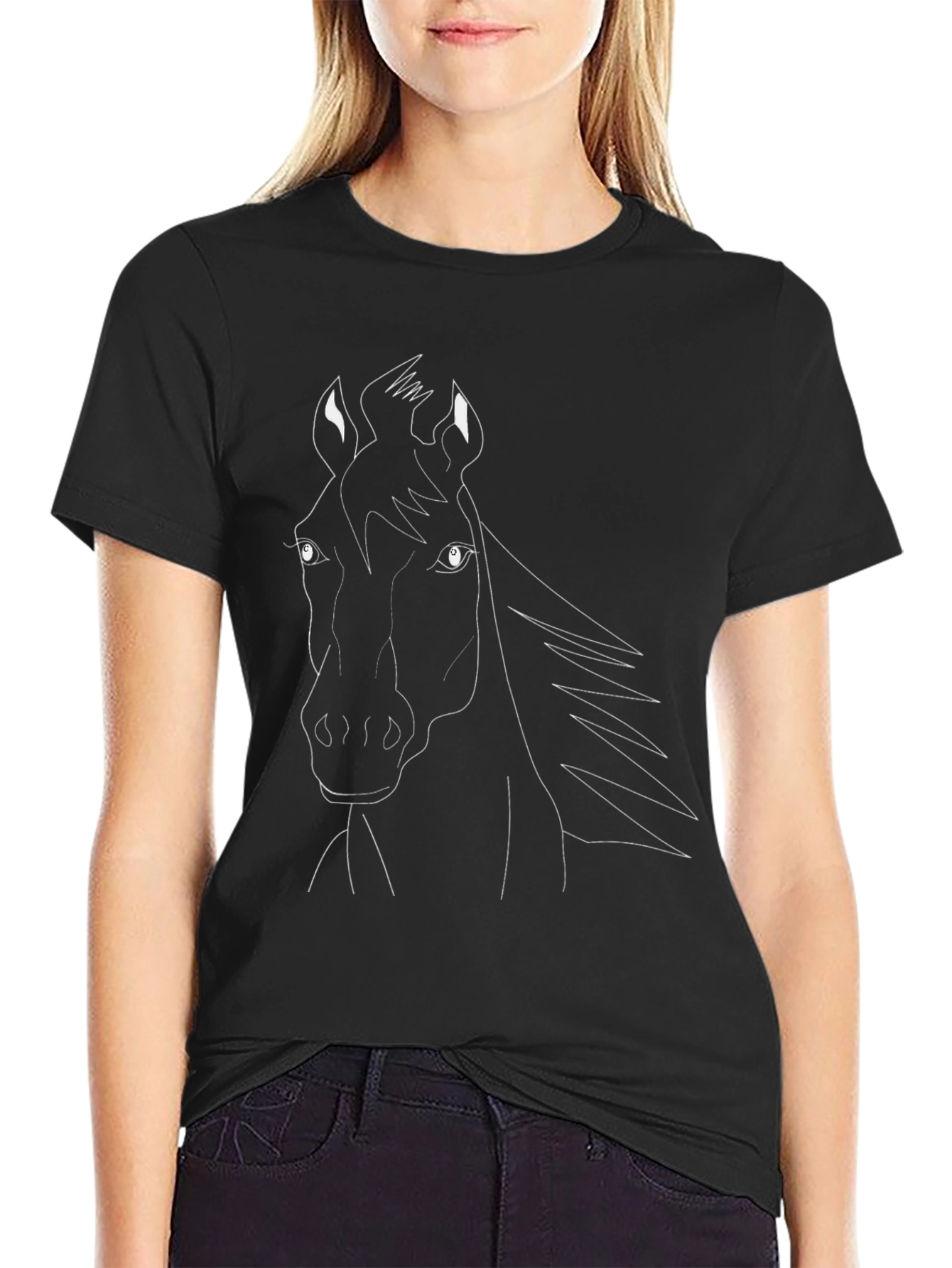 Black Horse Graphic Tee - Stylish Casual Wear