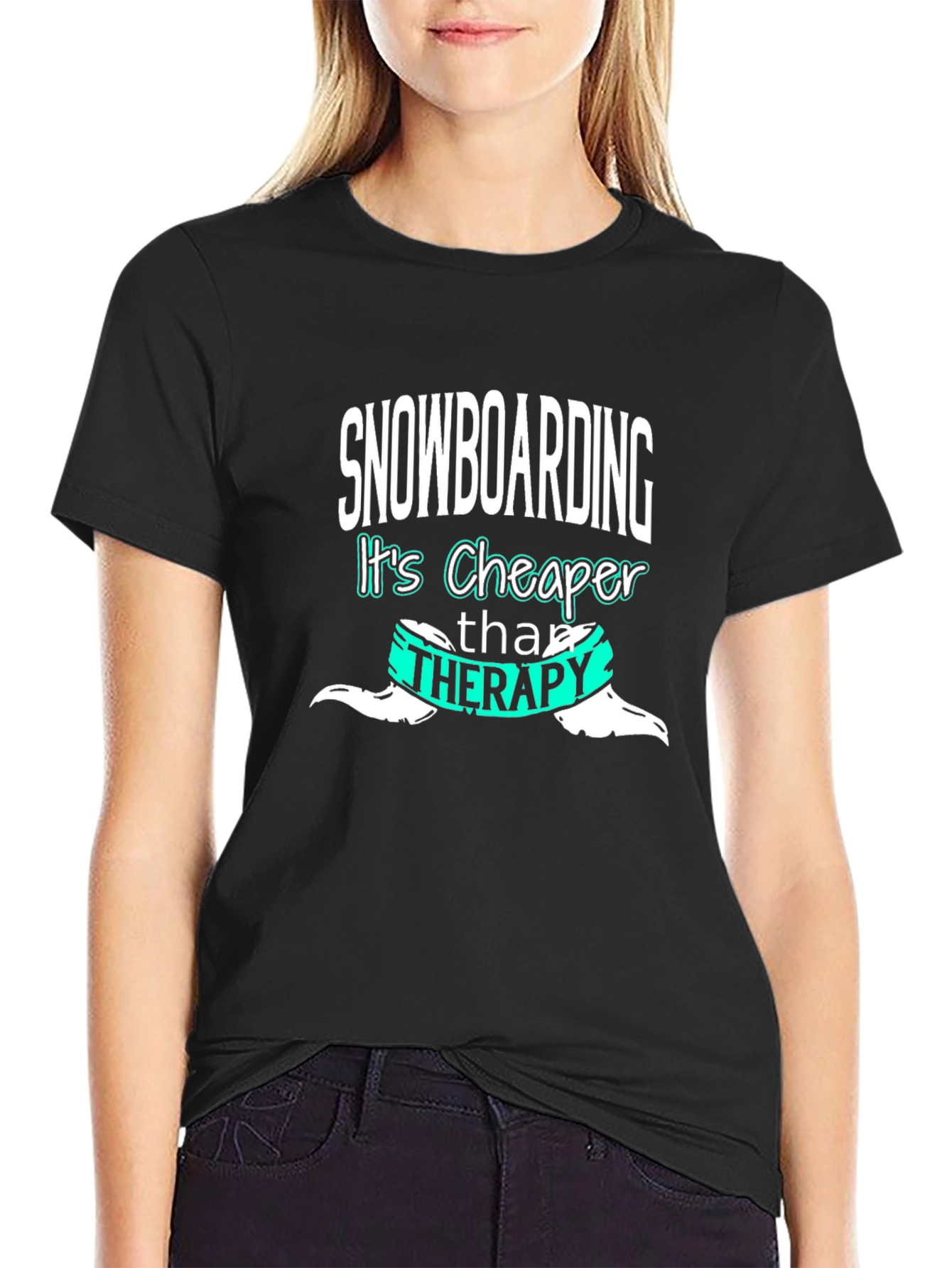 Snowboarding Cheaper Than Therapy Graphic Tee