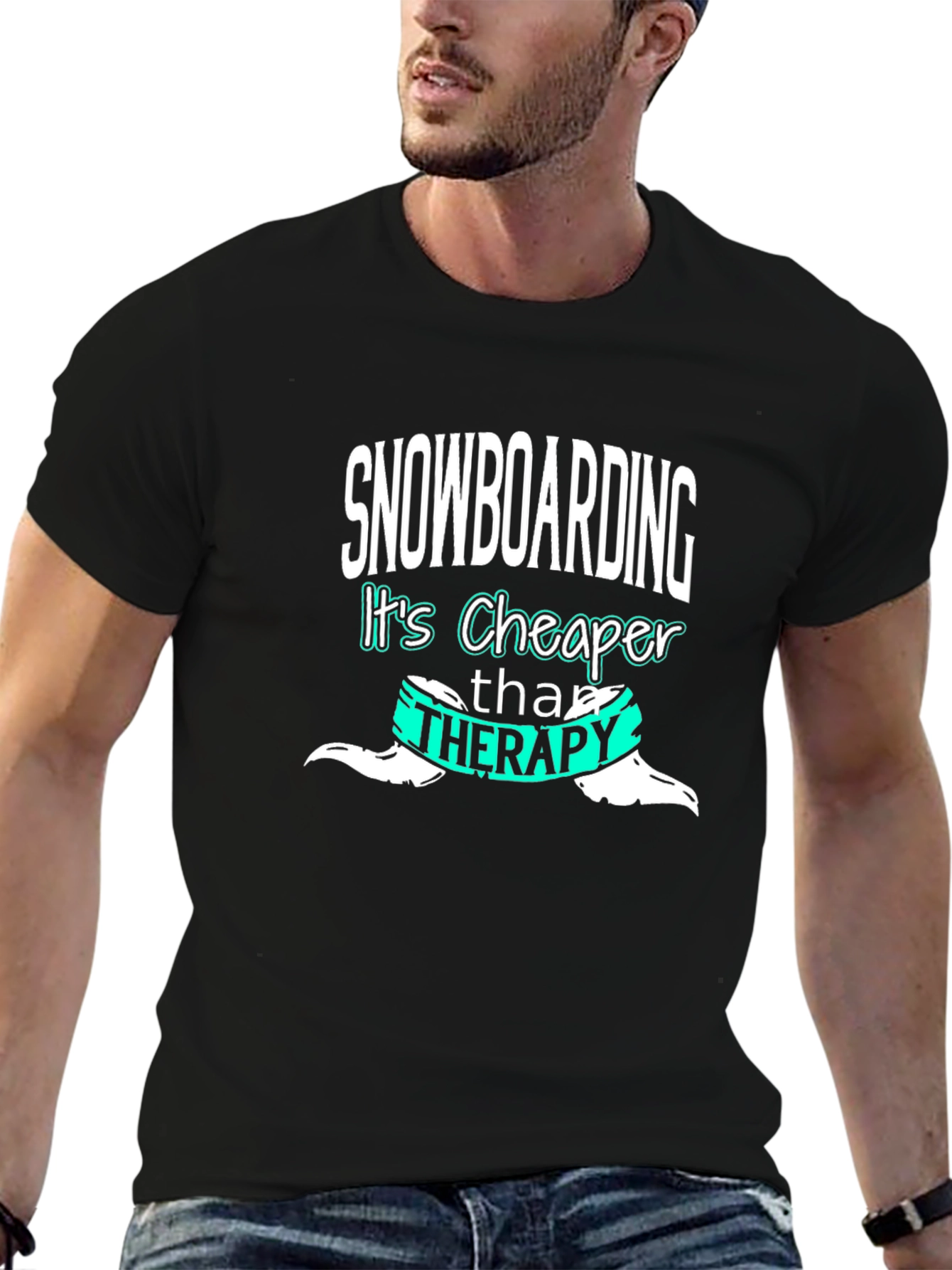 Snowboarding Cheaper Than Therapy Graphic Tee
